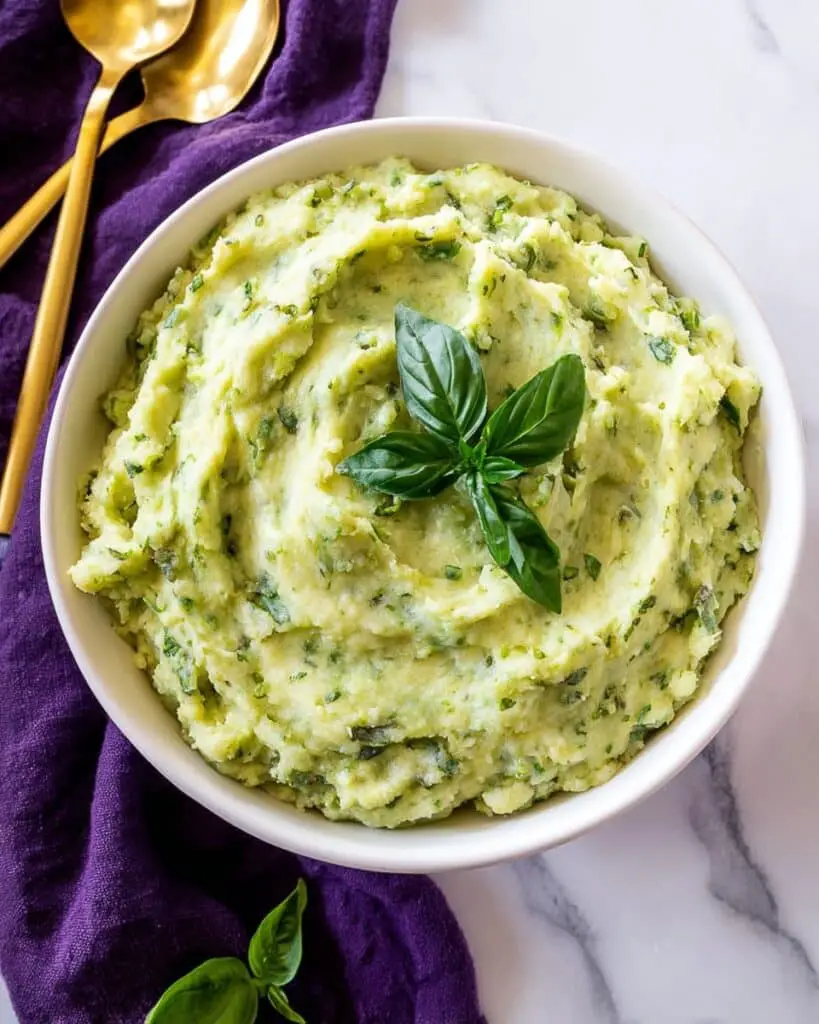 Vegan Pesto Mashed Potatoes Recipe