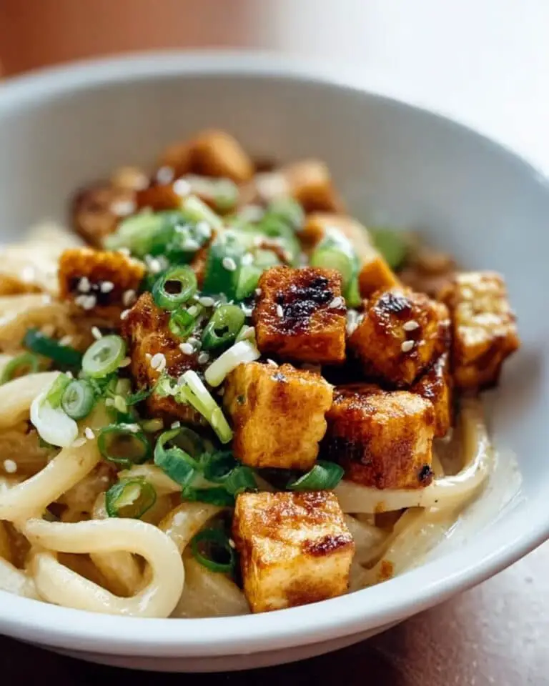 Spicy Sesame Zoodles with Crispy Tofu Recipe