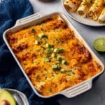 Creamy Chicken Enchiladas with Salsa Verde and Sautéed Vegetables Recipe