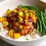 Teriyaki Chicken with Ginger Peaches and Sesame Drench Recipe
