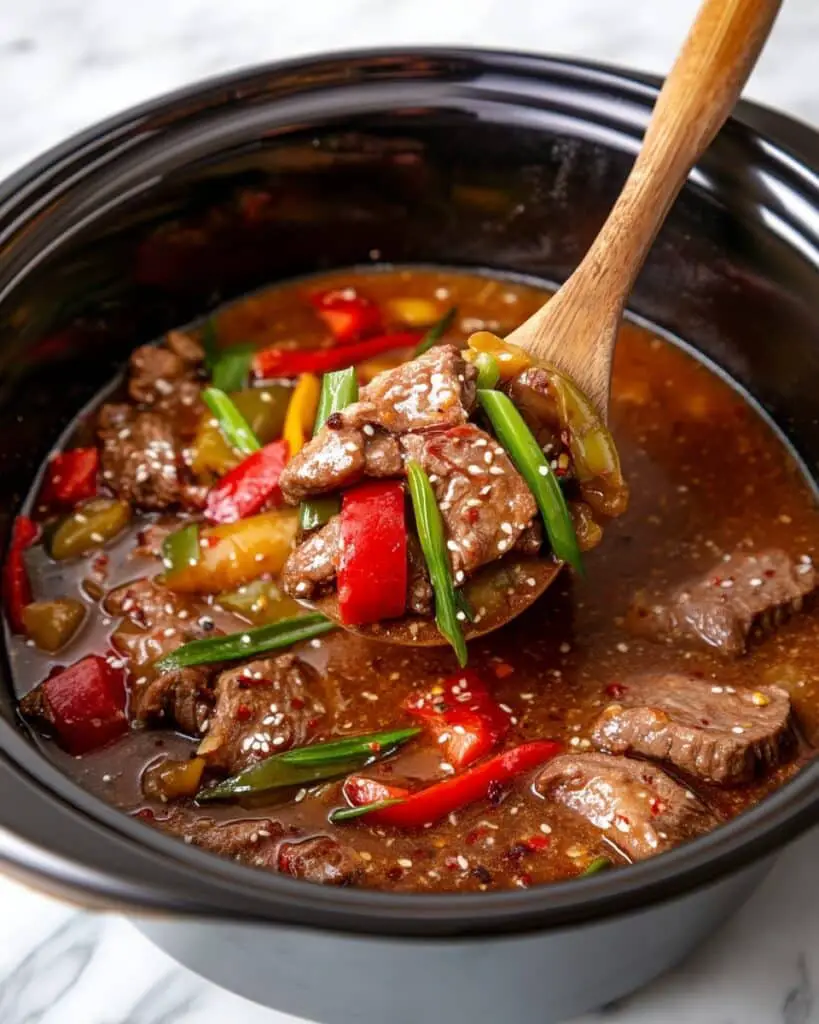 Slow Cooker Pepper Steak Recipe