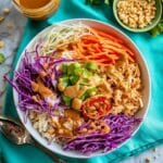 Peanut Chicken Rice and Cabbage Bowls Recipe