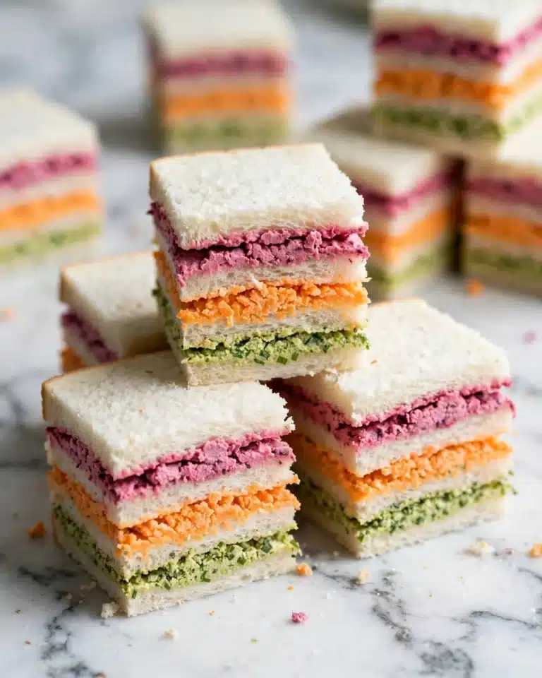 Rainbow Ribbon Sandwiches with Colorful Vegetable Fillings Recipe