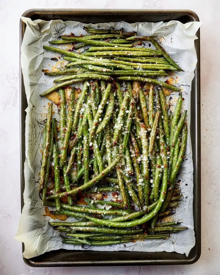 Oven-Roasted Green Beans with Parmesan, Lemon, and Garlic Recipe