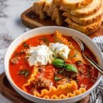 Viral Tik Tok Lasagna Soup: Hearty Italian Classic with Ricotta, Mozzarella, and Fresh Herbs Recipe