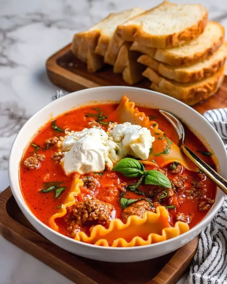 Viral Tik Tok Lasagna Soup: Hearty Italian Classic with Ricotta, Mozzarella, and Fresh Herbs Recipe