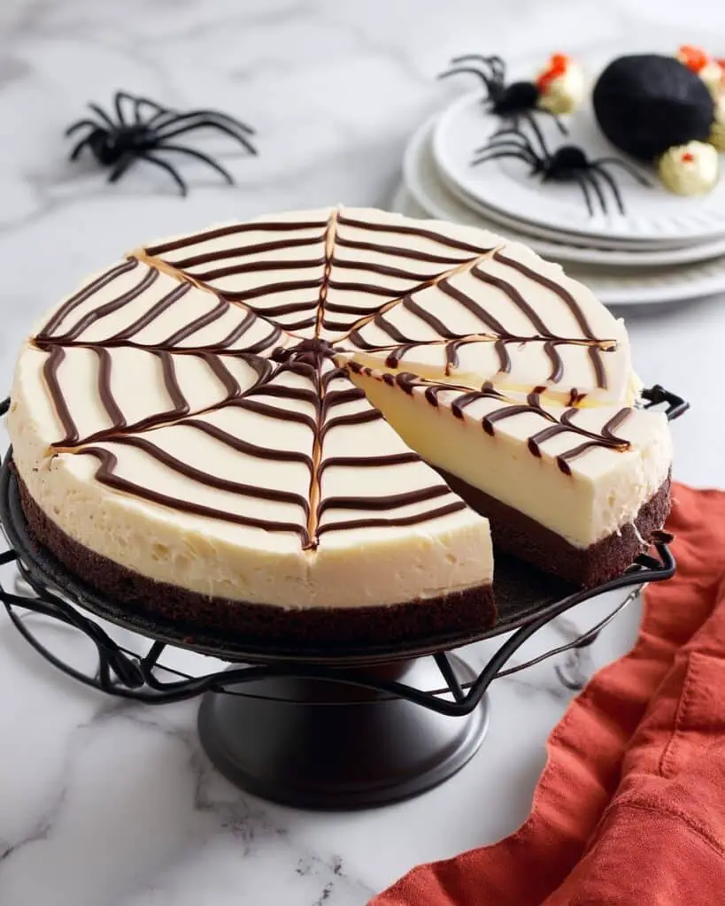 No Bake Spiderweb Cheesecake Recipe