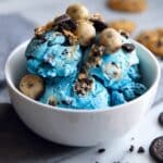 Cookie Monster Ice Cream with Cookie Dough and Oreo Chips Recipe
