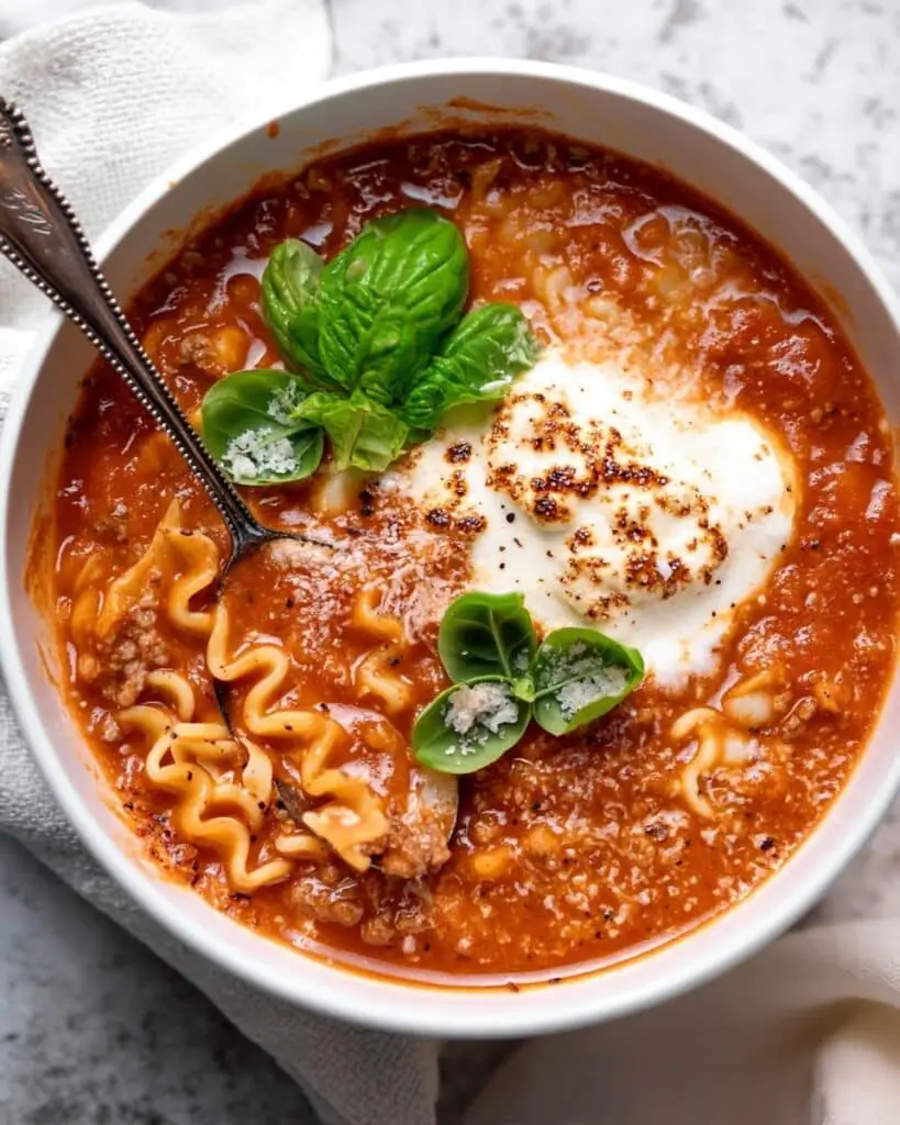 Cozy One-Pot Lasagna Soup with Ricotta Cheese Recipe