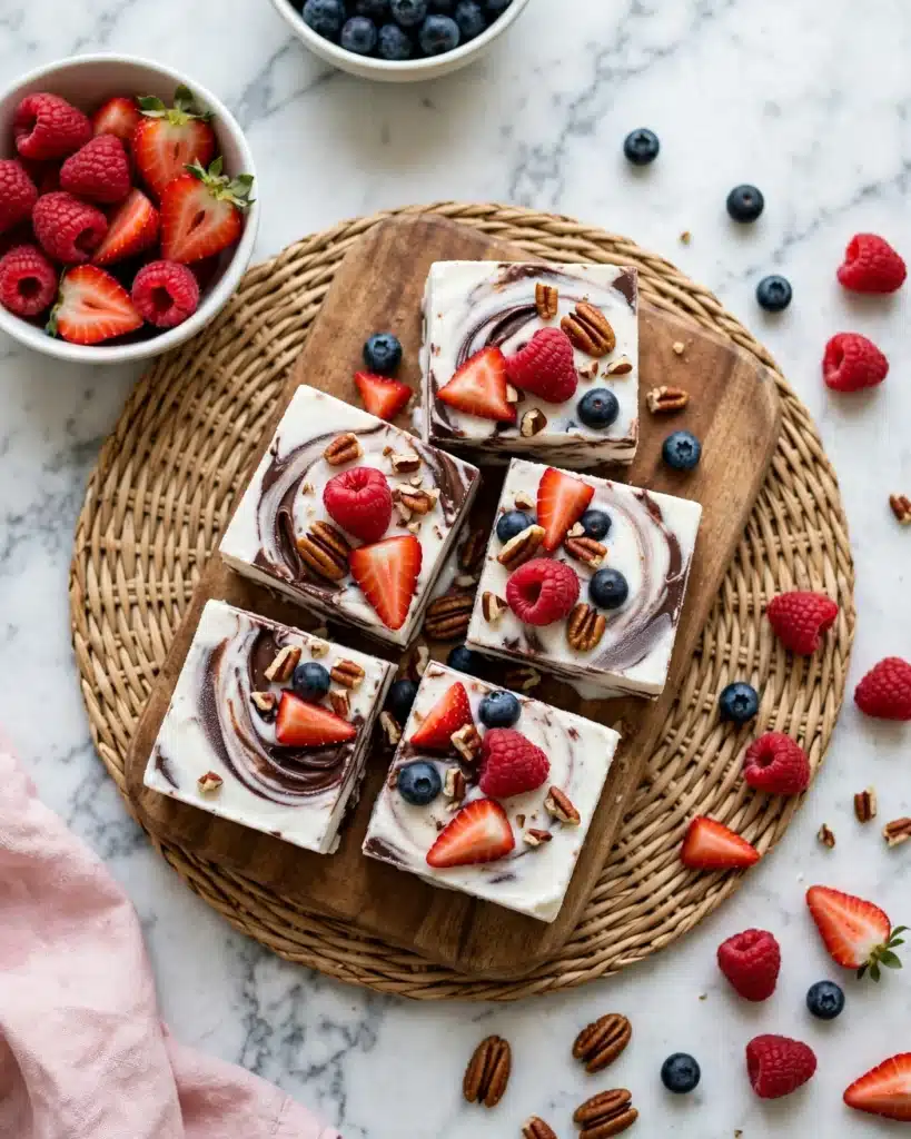 Frozen Yogurt Bark with Honey, Berries, and Dark Chocolate Recipe