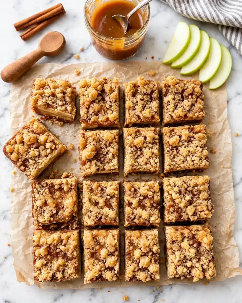 Salted Caramel Apple Crumb Bars Recipe