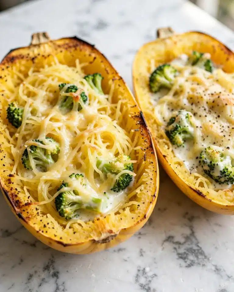 Cheesy Broccoli Spaghetti Squash Recipe