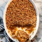 Pecan Cobbler with Toffee Bits and Vanilla Ice Cream Recipe