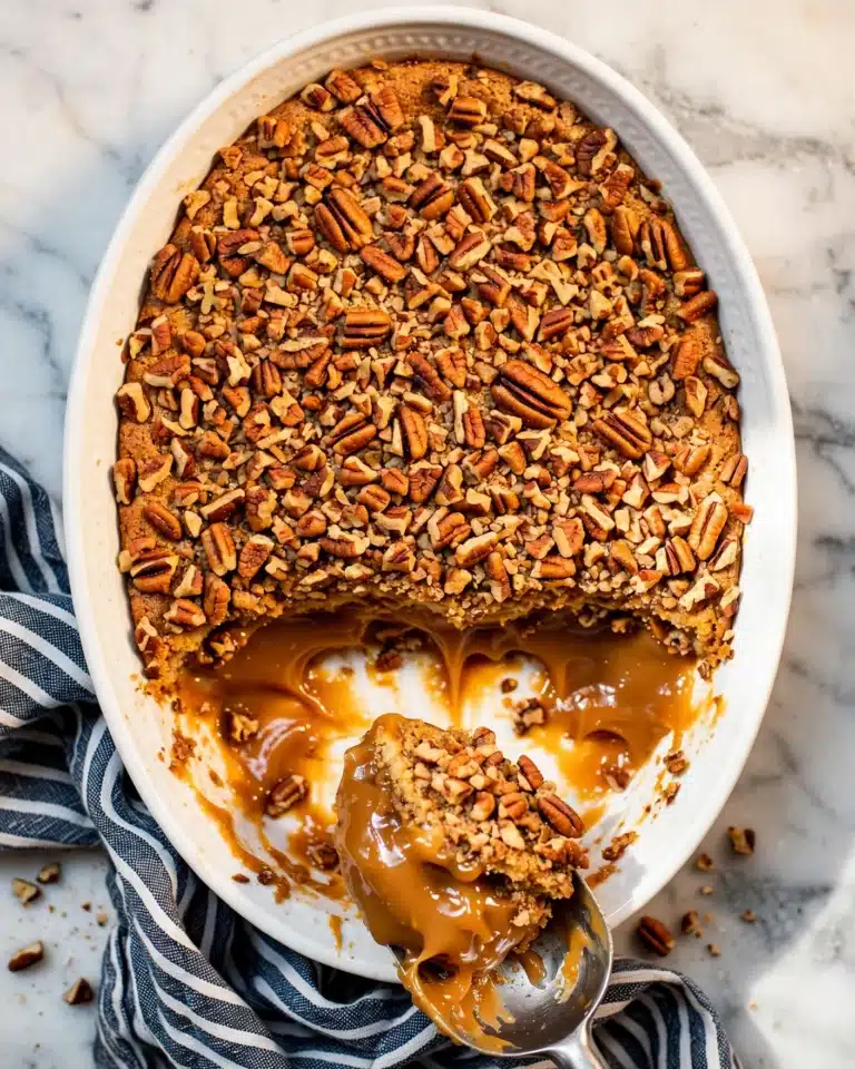 Pecan Cobbler with Toffee Bits and Vanilla Ice Cream Recipe