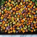 Autumn Sausage Veggie and Apple Sheet Pan Dinner Recipe