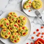 Healthy Breakfast Egg Muffins with Red Bell Peppers and Feta Recipe