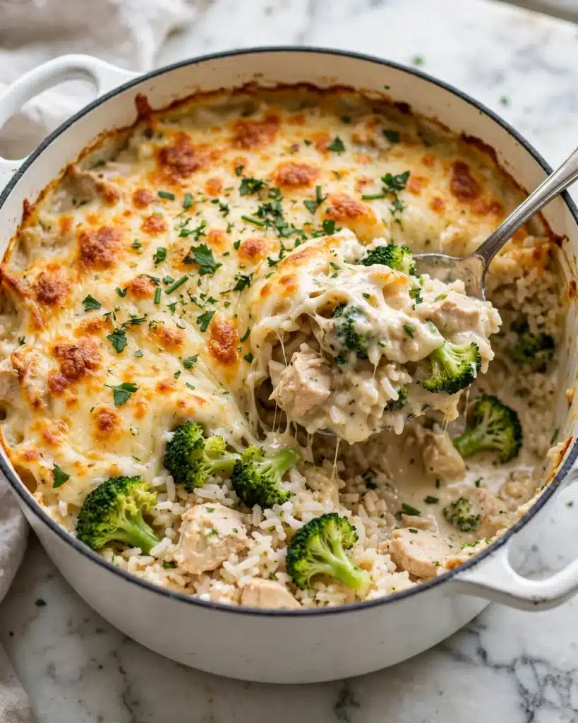 One Pot Broccoli, Chicken and Rice Casserole Recipe